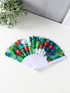 Веер складной «Вишня и цветки», 23 см, МИКС - фото 118994253