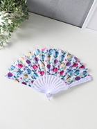 Веер складной «Ситец цветочный», 23 см, МИКС - фото 118994263