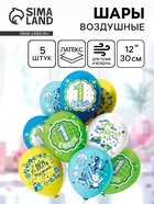 Воздушные шары латексные 12" «СДР 1 годик! Мальчик!», 5 шт., МИКС - фото 118588028