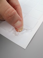 Стикеры эпоксидные прозрачные заготовки 3D 100 шт 2,5 x 2,5 см + самоклеящаяся бумага - фото 58058309