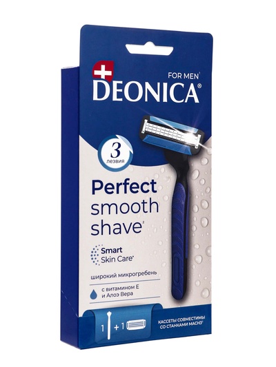 Бритвенный станок со сменной кассетой DEONICA 3 FOR MEN, 3 лезвия