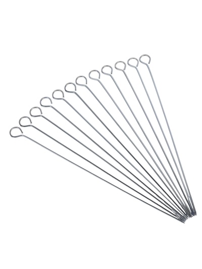 УЦЕНКА Набор шпажек - шампуров для шашлыка, 12 шт., 30 см, рукоять - кольцо, металлические