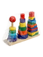 УЦЕНКА (НЕ ХВАТАЕТ ДВУХ ДЕТАЛЕЙ )Логическая пирамидка «Большое трио» 27.5×9×20 см - Фото 5