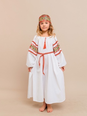 Карнавальный костюм детский «Купава»: платье рубашка, бандана, р.116