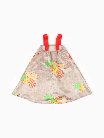 Карнавальный костюм детский «Бабка Ежка»: сарафан, фартук, бандана, р.128