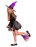 Карнавальный костюм детский «Ведьма с метлой»: юбка, шляпа, метла, р. 104-116 10924311 Карнавальный костюм детский «Ведьма с метлой»: юбка, шляпа, метла, р. 104-116 10924311