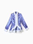 Карнавальный костюм «Снегурочка Сказочная»: кафтан, юбка, шапка, варежки, коса, имитация сапог 10924313