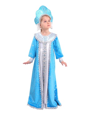 Карнавальный костюм детский «Снегурочка Сударушка»: платье, кокошник, р. 116