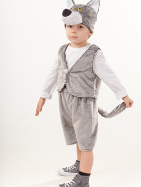 Карнавальный костюм «Волчонок Фомка», жилет, шорты, шапка, размер 110-56