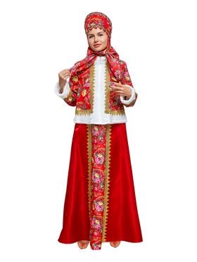 Карнавальный костюм «Масленица»: сарафан, душегрея, платок, кокошник, р-р. 50-52