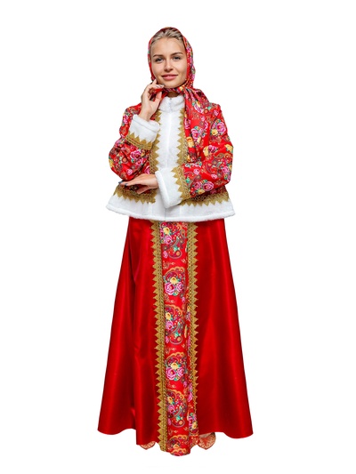 Карнавальный костюм «Масленица»: сарафан, душегрея, платок, кокошник, р-р. 50-52