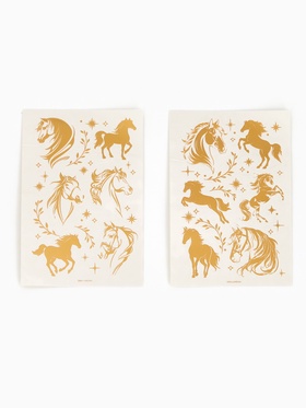 Переводные татуировки «Золотые лошадки», 2 листа