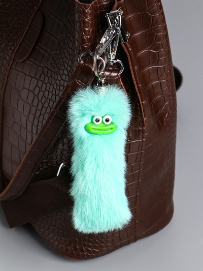 Брелок для ключей на кольце «Пушистик: Чудик», на сумку, рюкзак, мятный, 19×4×4 см