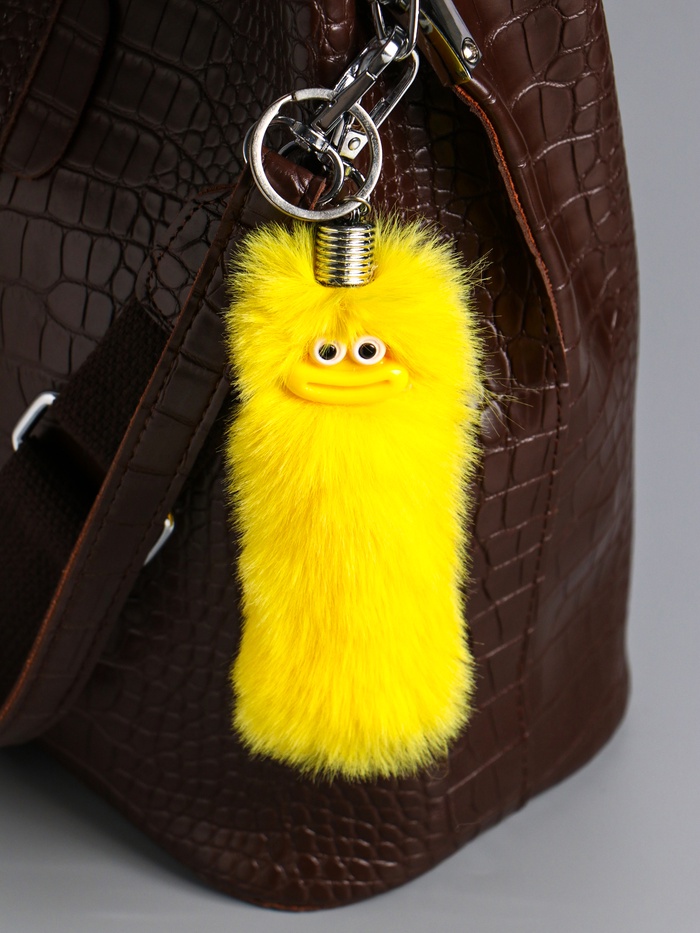 Брелок для ключей на кольце «Пушистик: Чудик», на сумку, рюкзак, жёлтый, 19×4×4 см - Фото 1