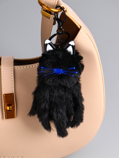 Брелок для ключей на кольце «Пушистик: Чёрный кот», на сумку, рюкзак, 18×5×5 см