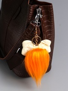 Брелок для ключей на кольце «Пушистик: Чучундра с бантиком», на сумку, рюкзак, оранж, 18×10×5 см - фото 809262035