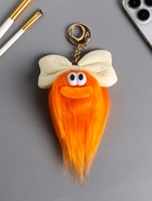 Брелок для ключей на кольце «Пушистик: Чучундра с бантиком», на сумку, рюкзак, оранж, 18×10×5 см - фото 809262036