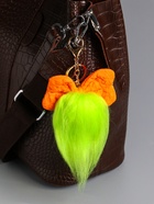 Брелок для ключей на кольце «Пушистик: Чучундра с бантиком», на сумку, рюкзак, салатовая, 18×10×5 см - фото 809262039