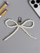 Брелок для ключей на карабине «Жемчужный бант», на сумку, рюкзак, бусины d=0.8 см, 9.5×11×1.6 см - фото 118994377