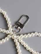 Брелок для ключей на карабине «Жемчужный бант», на сумку, рюкзак, бусины d=0.8 см, 9.5×11×1.6 см - фото 118994378