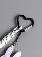 Брелок для ключей на карабине «Зайчик с косынкой», на сумку, рюкзак, чёрно-белый, с узлом, 22.5×7×1.7 см - Фото 4