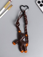 Брелок для ключей на карабине «Медведь», на сумку, рюкзак, бурый, с узлом, 27×8.8×1.5 см - фото 809262145