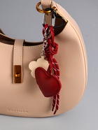 Брелок для ключей на карабине «Сердце с цветком», на сумку, рюкзак, бордо, с узлом, с зеркалом, 26×7×2 10904478