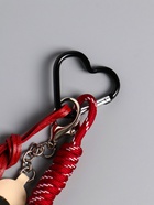 Брелок для ключей на карабине «Сердце с цветком», на сумку, рюкзак, бордо, с узлом, с зеркалом, 26×7×2 10904478