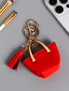 Брелок для ключей с карабином, с кистью «Сумка тоут», на сумку, рюкзак, красная, 6.5×3×7 см - фото 809262165