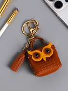 Брелок для ключей с карабином, с кистью «Сумочка. Сова», на сумку, рюкзак, карамель, 5.2×2.5×6 см - Фото 3