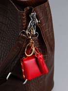 Брелок для ключей с карабином, с кистью «Сумочка. Сова», на сумку, рюкзак, бордо, 5.2×2.5×6 см - Фото 2