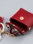 Брелок для ключей с карабином, с кистью «Сумочка. Сова», на сумку, рюкзак, бордо, 5.2×2.5×6 см - Фото 4