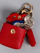 Брелок для ключей с карабином, с кистью «Сумочка. Сова», на сумку, рюкзак, бордо, 5.2×2.5×6 см - Фото 5