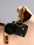 Брелок для ключей с карабином, с пушистиком «Сумочка», на сумку, рюкзак, чёрный, 5.8×2.4×5 см - Фото 2