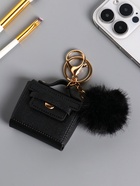 Брелок для ключей с карабином, с пушистиком «Сумочка», на сумку, рюкзак, чёрный, 5.8×2.4×5 см - Фото 3