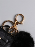 Брелок для ключей с карабином, с пушистиком «Сумочка», на сумку, рюкзак, чёрный, 5.8×2.4×5 см - Фото 4