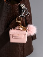 Брелок для ключей с карабином, с пушистиком «Сумочка», на сумку, рюкзак, нежно-розовый, 5.8×2.4×5 см - фото 809262188