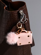 Брелок для ключей с карабином, с пушистиком «Сумочка», на сумку, рюкзак, нежно-розовый, 5.8×2.4×5 см - фото 809262189