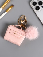 Брелок для ключей с карабином, с пушистиком «Сумочка», на сумку, рюкзак, нежно-розовый, 5.8×2.4×5 см - Фото 3