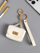 Брелок для ключей с карабином, ремешком «Сумочка», на сумку, рюкзак, чехол для наушников, белоснежный, 6.2×2.5×7 см - Фото 3