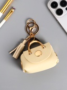 Брелок для ключей с карабином, кистью «Саквояж», на сумку, рюкзак, чехол для наушников, сливочный 7.5×4×7 см - Фото 3