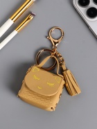 Брелок для ключей с карабином, с кистью «Сумочка. Котик», на сумку, рюкзак, сливочный, 5×2.5×6 см - Фото 3