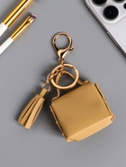 Брелок для ключей с карабином, с кистью «Сумочка. Котик», на сумку, рюкзак, сливочный, 5×2.5×6 см - Фото 4