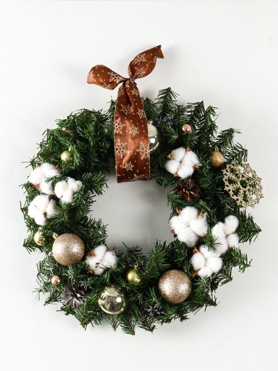 Интерьерный венок «Новогодний», на стену, дверь, d=40 см, ручная работа