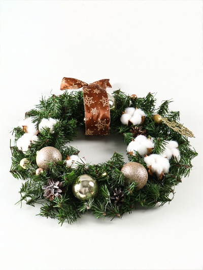 Интерьерный венок «Новогодний», на стену, дверь, d=40 см, ручная работа