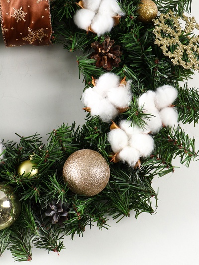 Интерьерный венок «Новогодний», на стену, дверь, d=40 см, ручная работа