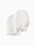 Антицарапки для новорожденных 4 пары, хлопок 100%, белые - Фото 3