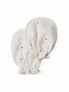 Антицарапки для новорожденных 4 пары, хлопок 100%, белые - Фото 4