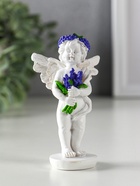 Фигурка полистоун «Ангел с букетом лаванды», бело-фиолетовый, 5.7×3.5×10 см, МИКС - фото 118994393