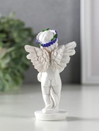 Фигурка полистоун «Ангел с букетом лаванды», бело-фиолетовый, 5.7×3.5×10 см, МИКС - Фото 4